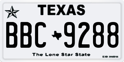 TX license plate BBC9288