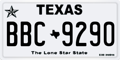 TX license plate BBC9290