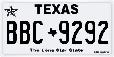 TX license plate BBC9292