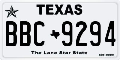 TX license plate BBC9294