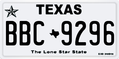 TX license plate BBC9296