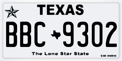 TX license plate BBC9302