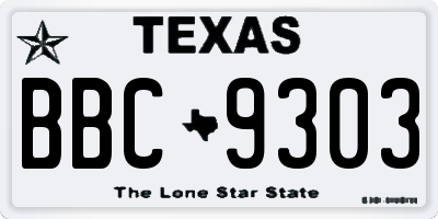 TX license plate BBC9303