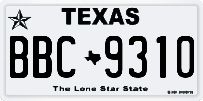 TX license plate BBC9310
