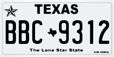 TX license plate BBC9312