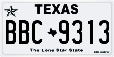 TX license plate BBC9313