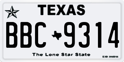 TX license plate BBC9314