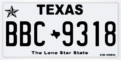 TX license plate BBC9318