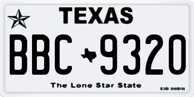 TX license plate BBC9320