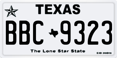 TX license plate BBC9323