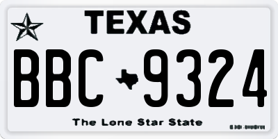 TX license plate BBC9324