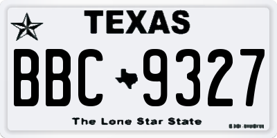 TX license plate BBC9327