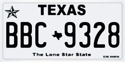 TX license plate BBC9328