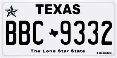 TX license plate BBC9332