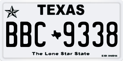 TX license plate BBC9338