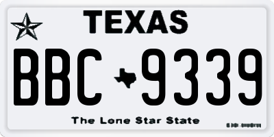 TX license plate BBC9339
