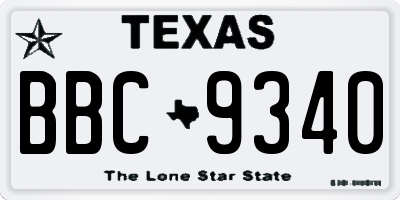 TX license plate BBC9340