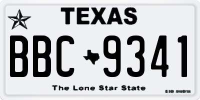 TX license plate BBC9341