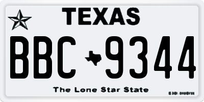 TX license plate BBC9344