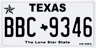 TX license plate BBC9346