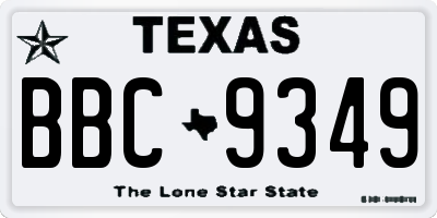 TX license plate BBC9349