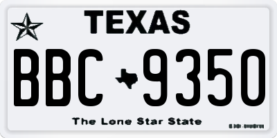 TX license plate BBC9350