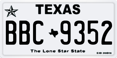 TX license plate BBC9352