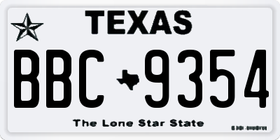 TX license plate BBC9354