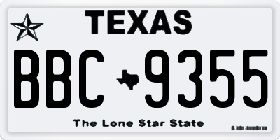 TX license plate BBC9355
