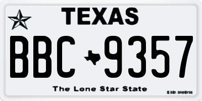TX license plate BBC9357