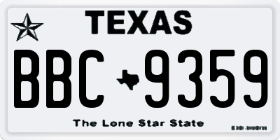 TX license plate BBC9359