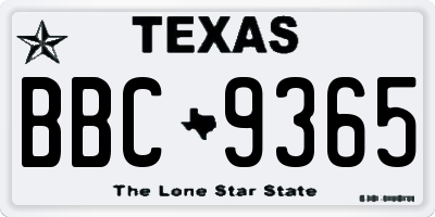 TX license plate BBC9365