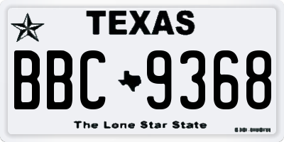 TX license plate BBC9368