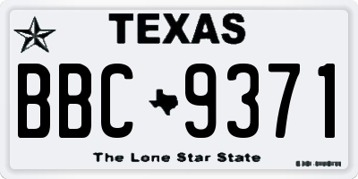TX license plate BBC9371