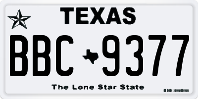 TX license plate BBC9377