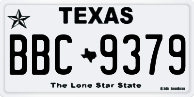 TX license plate BBC9379