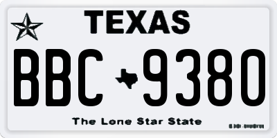 TX license plate BBC9380