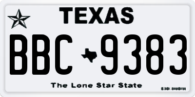 TX license plate BBC9383