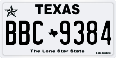 TX license plate BBC9384