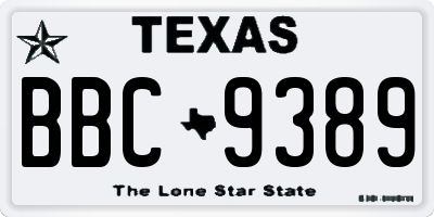 TX license plate BBC9389