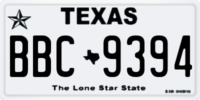 TX license plate BBC9394