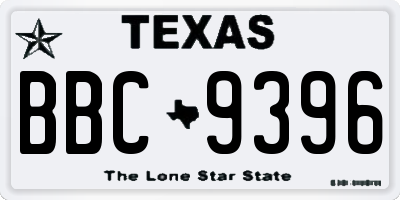 TX license plate BBC9396