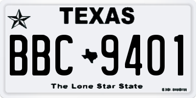 TX license plate BBC9401