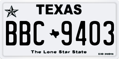 TX license plate BBC9403