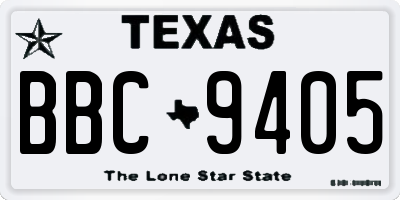 TX license plate BBC9405