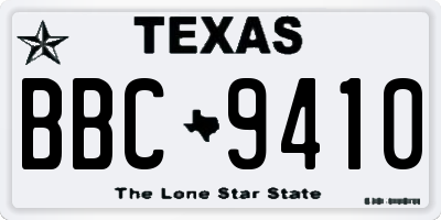 TX license plate BBC9410