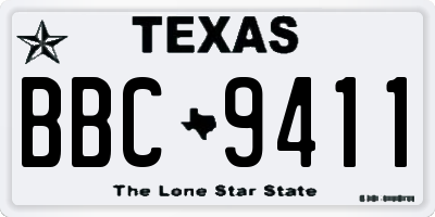 TX license plate BBC9411