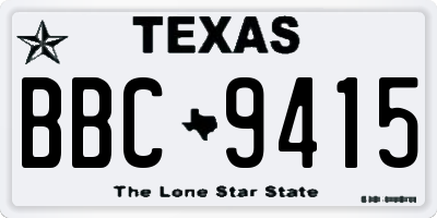TX license plate BBC9415