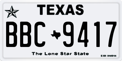 TX license plate BBC9417