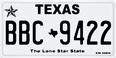 TX license plate BBC9422
